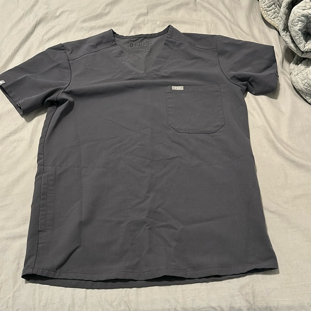 Charcoal figs scrub top
